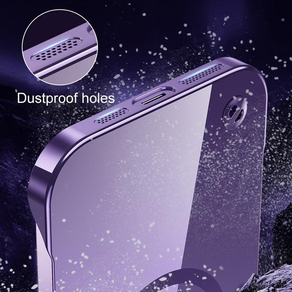 For iPhone 14 Electroplating Frameless Magsafe Magnetic PC Phone Case(Silver)
