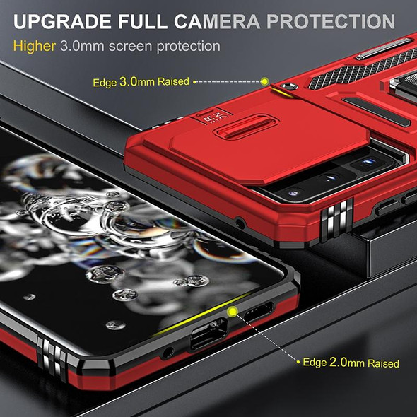 For Samsung Galaxy S20 Ultra Armor PC + TPU Camera Shield Phone Case(Red)
