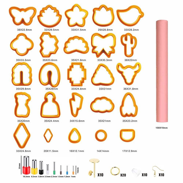 106-1 116 In 1 Clay Cutter Set DIY Clay Earring Mould Clay Earrings Making Tools(Orange)