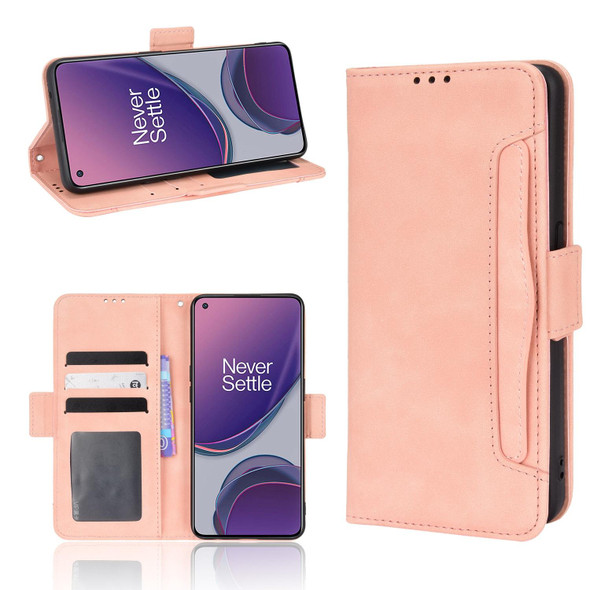 For OPPO  Reno8 Lite 5G Global/Reno8 Z/Reno7 Z Skin Feel Calf Texture Card Slots Leatherette Phone Case(Pink)