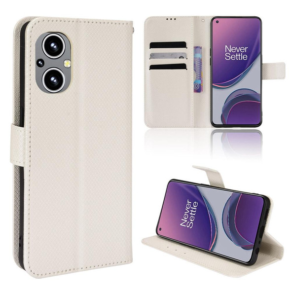 For OPPO Reno8 Lite 5G Global/Reno8 Z/Reno7 Z Diamond Texture Leatherette Phone Case(White)