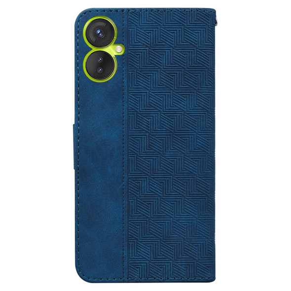 For Tecno Camon 19 Neo Geometric Embossed Flip Leatherette Phone Case(Blue)