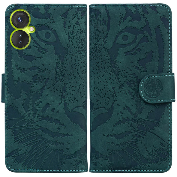 For Tecno Camon 19 Neo Tiger Embossing Pattern Horizontal Flip Leatherette Phone Case(Green)