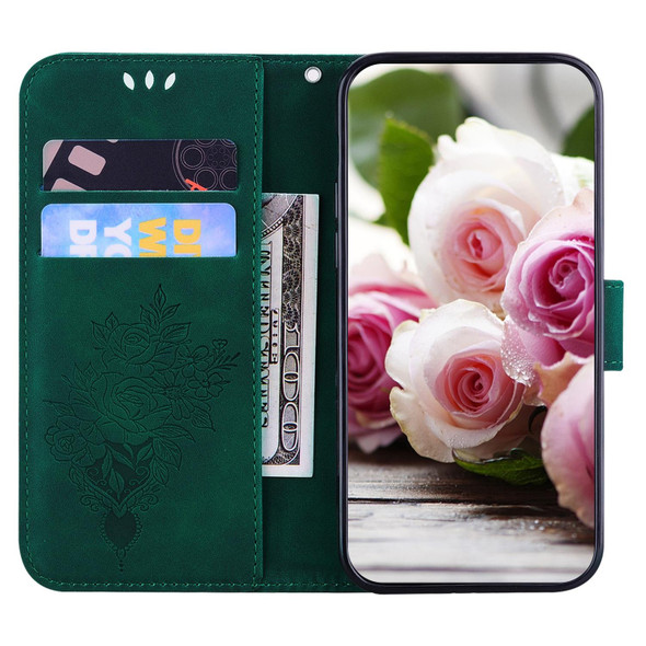 For Xiaomi Redmi A1 Butterfly Rose Embossed Leather Phone Case(Green)