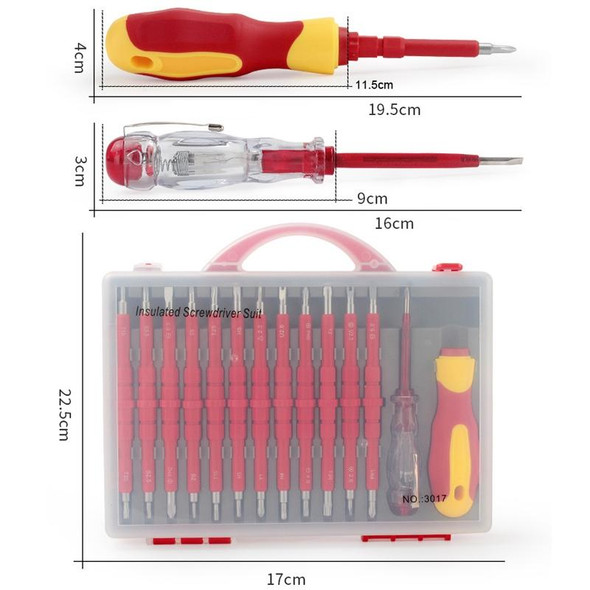 26 In 1 VDE Insulated Handle Electrician Screwdriver Set Home Maintenance Tools