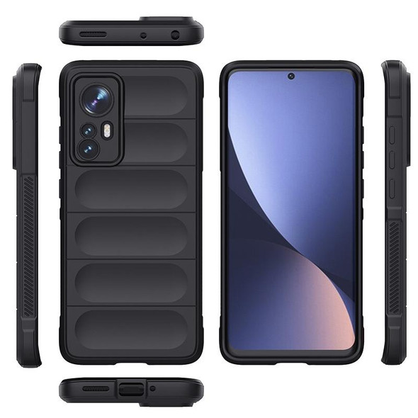For Xiaomi 12 Magic Shield TPU + Flannel Phone Case(Dark Blue)