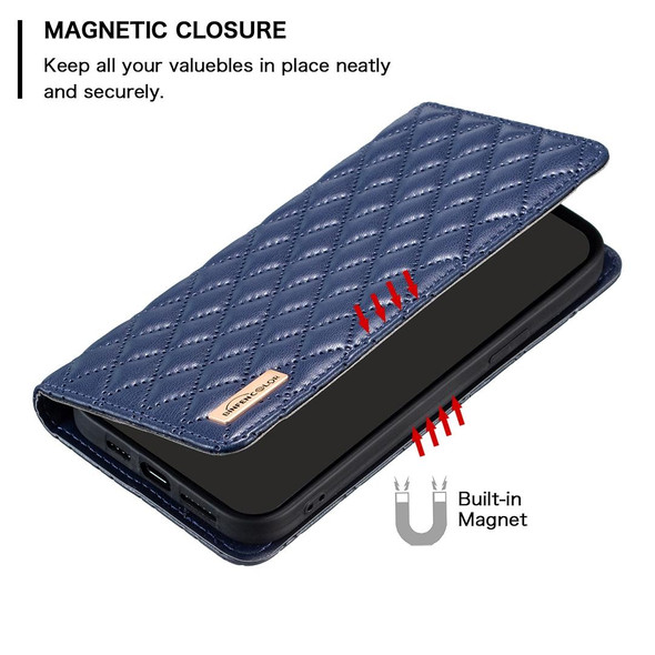 For Samsung Galaxy A52 / A52s 5G Diamond Lattice Magnetic Leatherette Flip Phone Case(Blue)