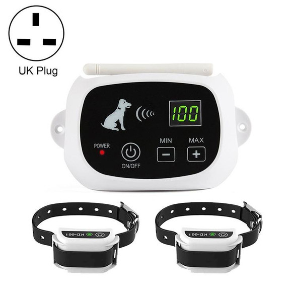 KD-661 500m Wireless Electric Dog Pet Fence Shock Collar,Spec: For Two Dog(UK Plug)