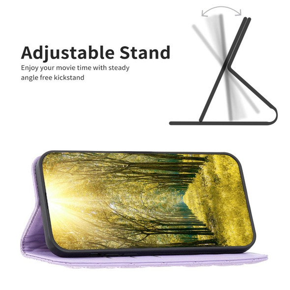 For Samsung Galaxy A72 5G / 4G Diamond Lattice Magnetic Leatherette Flip Phone Case(Purple)