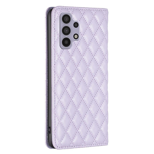 For Samsung Galaxy A32 5G Diamond Lattice Magnetic Leatherette Flip Phone Case(Purple)