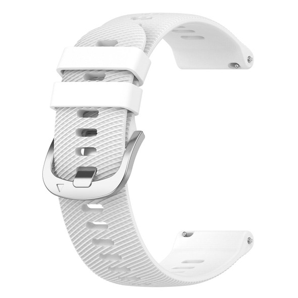 For Garmin Venu 2Plus 20mm Cross Textured Silicone Watch Band(White)