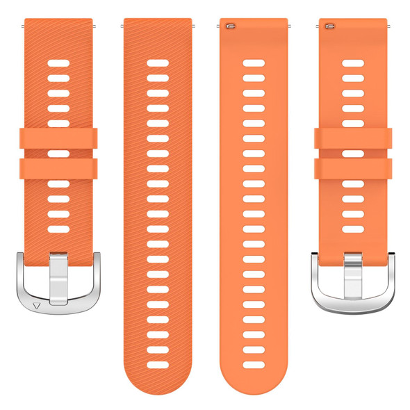 For Garmin Venu 2Plus 20mm Cross Textured Silicone Watch Band(Orange)