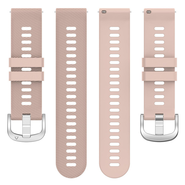 For Garmin Venu 2Plus 20mm Cross Textured Silicone Watch Band(Light Pink)