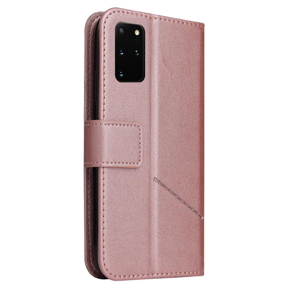 For Samsung Galaxy A52 5G GQUTROBE Right Angle Leatherette Phone Case(Rose Gold)