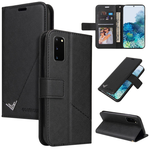 For Samsung Galaxy S20 GQUTROBE Right Angle Leatherette Phone Case(Black)