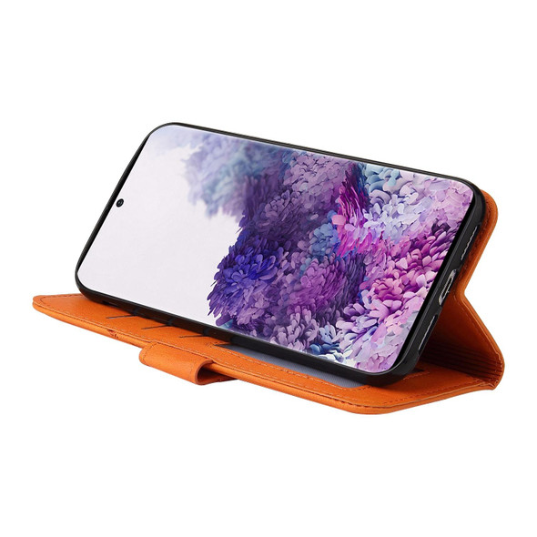 For Samsung Galaxy S20 FE GQUTROBE Right Angle Leatherette Phone Case(Orange)