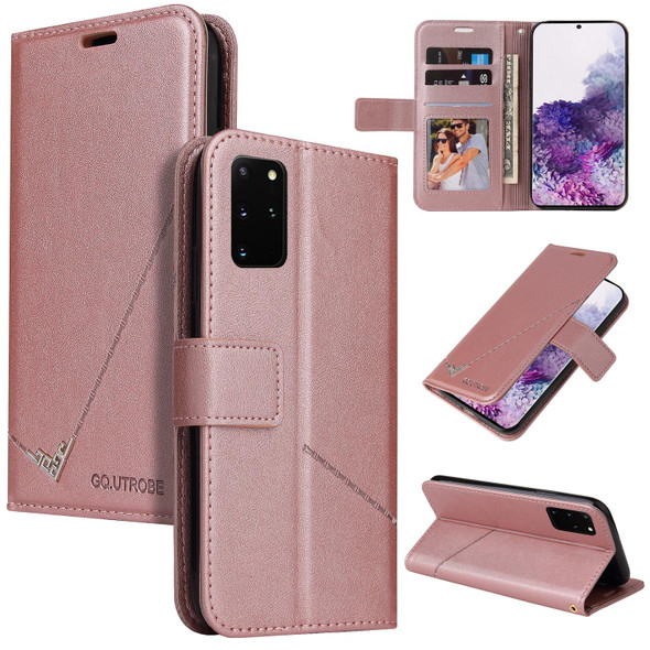 For Samsung Galaxy Note20 GQUTROBE Right Angle Leatherette Phone Case(Rose Gold)