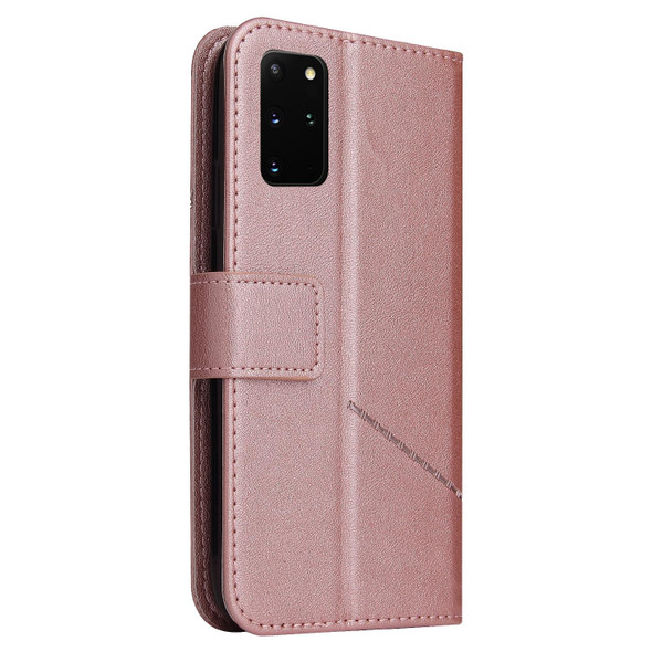 For Samsung Galaxy A72 5G GQUTROBE Right Angle Leatherette Phone Case(Rose Gold)