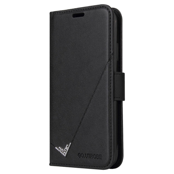 For Samsung Galaxy S21 FE 5G GQUTROBE Right Angle Leatherette Phone Case(Black)