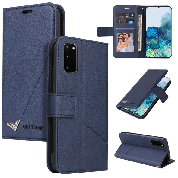 For Samsung Galaxy S20 GQUTROBE Right Angle Leatherette Phone Case(Blue)