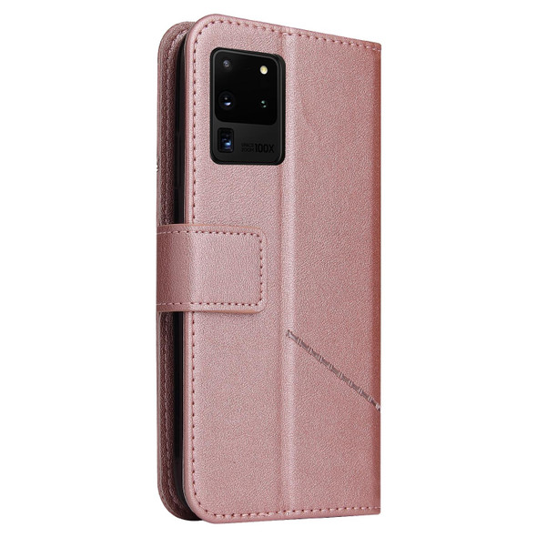 For Samsung Galaxy S20 Ultra GQUTROBE Right Angle Leatherette Phone Case(Rose Gold)