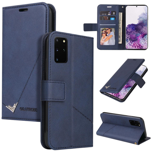 For Samsung Galaxy S20 FE GQUTROBE Right Angle Leatherette Phone Case(Blue)