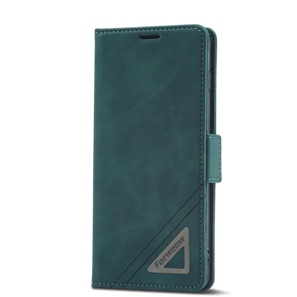 For Samsung Galaxy S10+ Forwenw Dual-side Buckle Leatherette Phone Case(Dark Cyan)