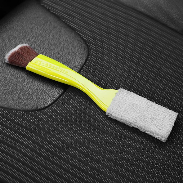 2 PCS Car Air-Conditioned Air Outlet Cleaning Brush Car Interior Cleaning Tool Dust  Soft Hair Brush (Green)