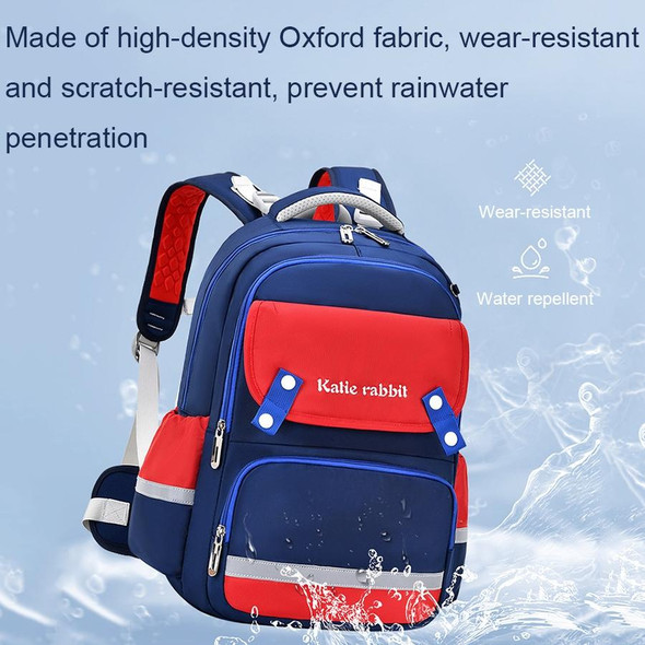 3862 Multi-compartment Ridge Protection Lightweight Waterproof Kids Schoolbag, Size: S (Royal Blue Pink)