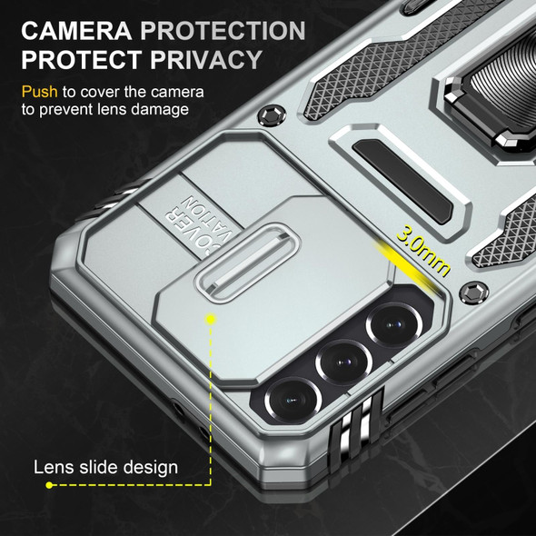 For Samsung Galaxy S23+ 5G Armor PC + TPU Camera Shield Phone Case(Grey)