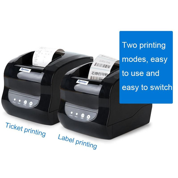 Xprinter XP-365B 80mm Thermal Label Printer Clothing Tag Printer, Plug:UK Plug(Bluetooth Version)