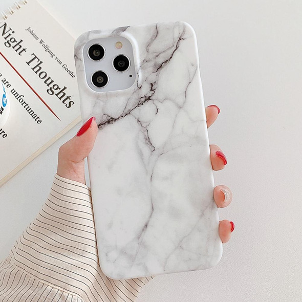 For iPhone 14 Pro Max Marble Frosted TPU Phone Case(White)