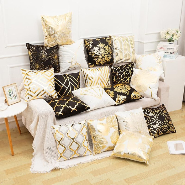 Gold Stamping Pillow Case Sofa Cushion Pillow Holder Home Decorations, No Pillow Core, Size: 45x45cm(GOLD001-3)