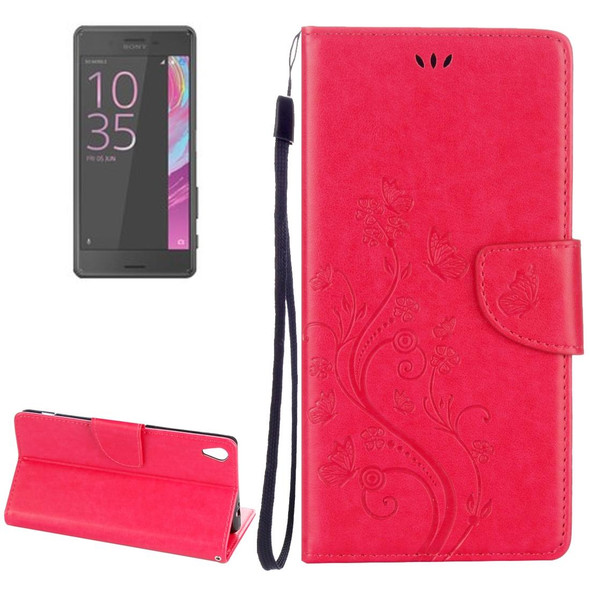 Sony Xperia XA Ultra Flowers Embossing Horizontal Flip Leather Case with Holder & Card Slots & Wallet & Lanyard(Magenta)