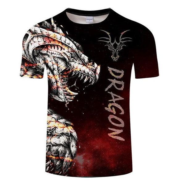 3D Printed Dragon Pattern Loose Casual Short-sleeved T-shirt For Men (Color:MTX1043 Size:XXXXXL)