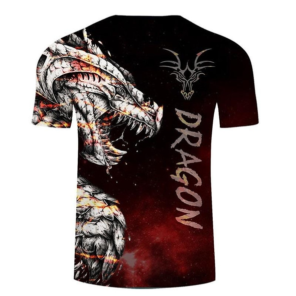 3D Printed Dragon Pattern Loose Casual Short-sleeved T-shirt For Men (Color:MTX1043 Size:XXXXXL)