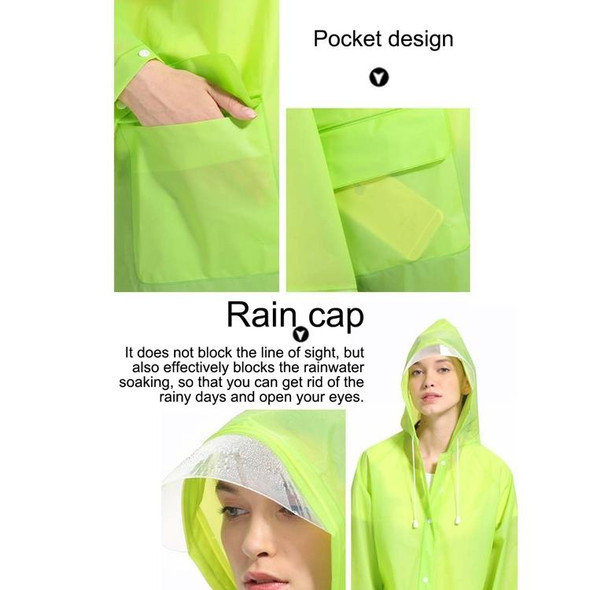 Fashion Adult Lightweight EVA Transparent Frosted Raincoat Big Hat With Pocket Size: L(Pink)