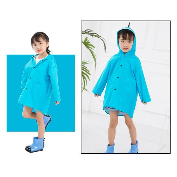 Cartoon Dinosaur Children Fashion Raincoat Size: XXL(Blue)