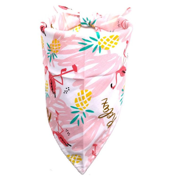 2 PCS Pet Dog Triangle Scarf Flamingo Tropical Wind Series Saliva Towel Scarf, Size:S(Pink Flamingo)