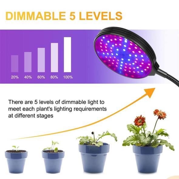 LED Plant Growth Lamp Red Blue Spectrum 5-Speed Dimming Timing Fill LightLED Plant Growth Lamp, Power: 60W (Four Heads)