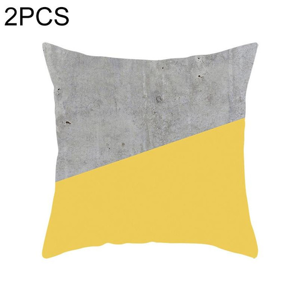 2 PCS 45x45cm Yellow Striped Pillowcase Geometric Throw Cushion Pillow Cover Printing Cushion Pillow Case Bedroom Office, Size:450*450mm(16)