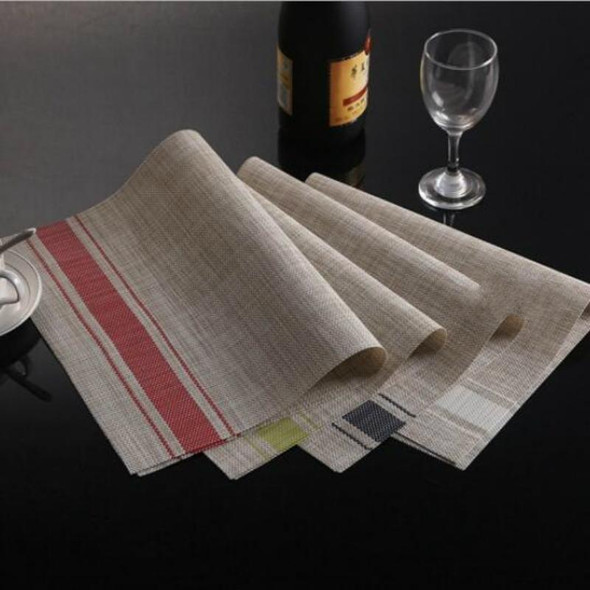 2 PCS Durable PVC Table Mats Coffee Cup Pad Braided Slip Placemats, Size: 30x45cm(Green)