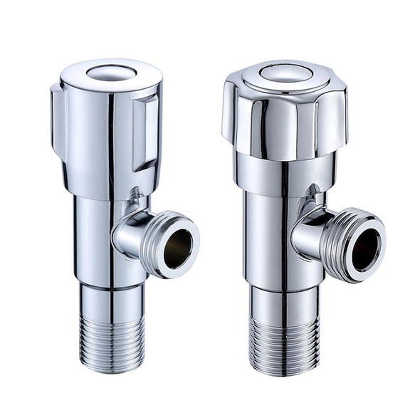 2 PCS Stainless Steel Angle Valve Single Handle Electroplating Wire Drawing Angle Valve, Specification: Plum Wheel Plated Cold Water