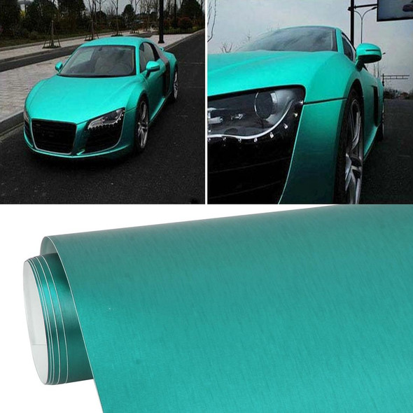 1.52 * 0.5m Waterproof PVC Wire Drawing Brushed Chrome Vinyl Wrap Car Sticker Automobile Ice Film Stickers Car Styling Matte Brushed Car Wrap Vinyl Film