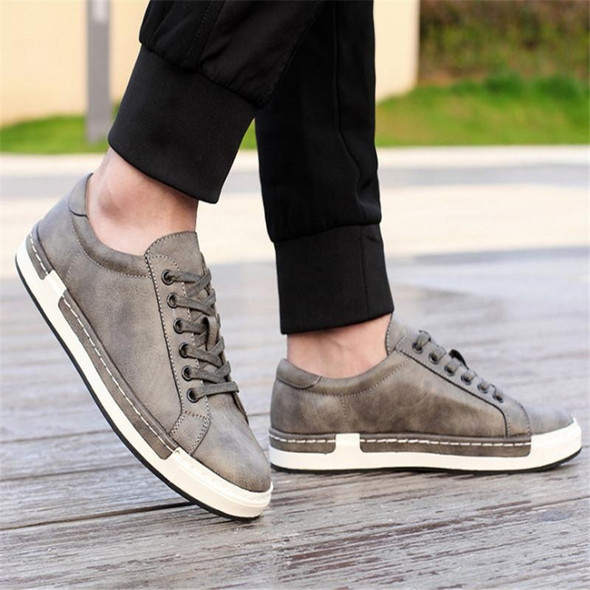 Baroque Shoes Casual PU Leatherette Sports Shoes for Men, Size:45(Grey)