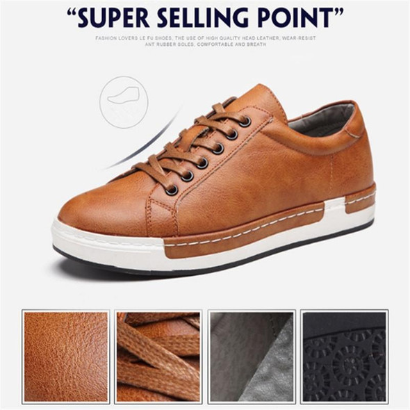 Baroque Shoes Casual PU Leatherette Sports Shoes for Men, Size:39(Brown)