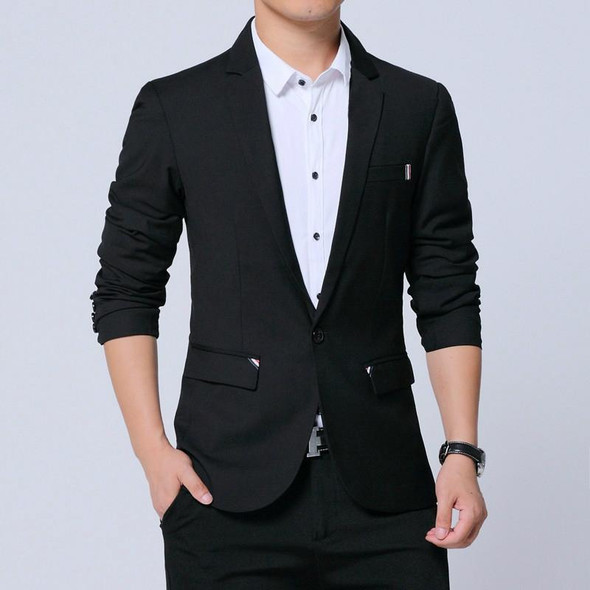 Men Casual Suit Self-cultivation Business Blazer, Size: 5XL(Black)