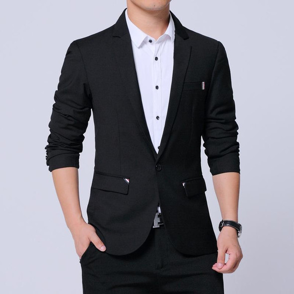 Men Casual Suit Self-cultivation Business Blazer, Size: M(Black)