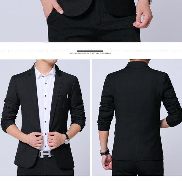 Men Casual Suit Self-cultivation Business Blazer, Size: S(Black)