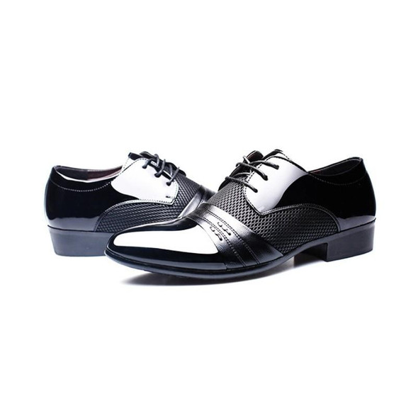 Flat Shoes Breathable Men Business Dress Shoes, Size:48(Black)